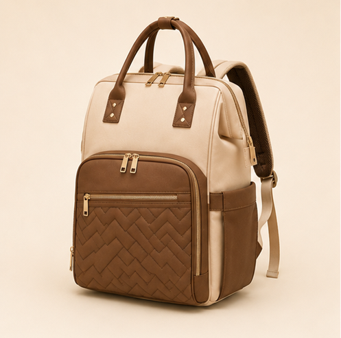 Mumzo Heritage Diaper Backpack – Warm Beige