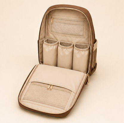 Mumzo Heritage Diaper Backpack – Warm Beige