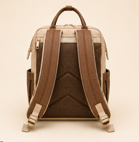 Mumzo Heritage Diaper Backpack – Warm Beige