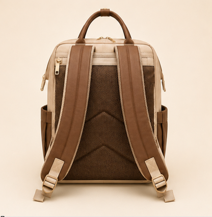 Mumzo Heritage Diaper Backpack – Warm Beige