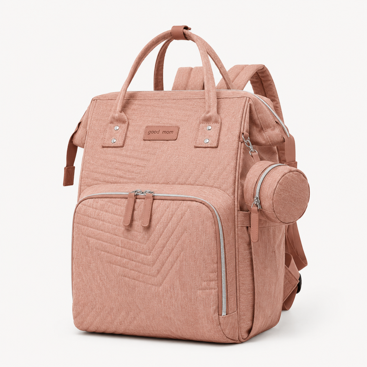 Mumzo Peach & Grey Diaper Backpack