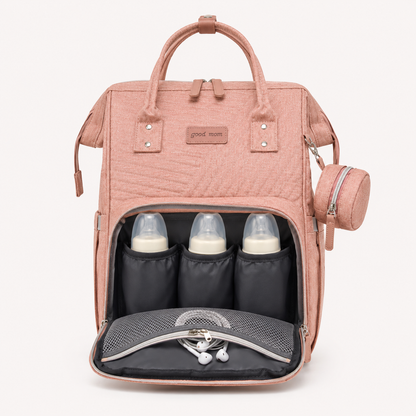Mumzo Peach & Grey Diaper Backpack